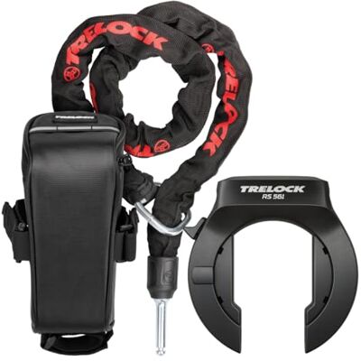 Trelock RS 561 AZ + ZR 355 – Rahmenschloss Set mit 100 cm Einsteckkette und Satteltasche – Sicherheitsstufe 15 – Schlüssel ist abziehbar Trelock RS 561 AZ + ZR 355 – Rahmenschloss Set mit 100 cm Einsteckkette und Satteltasche – Sicherheitsstufe 15 – Schlüssel ist abziehbar