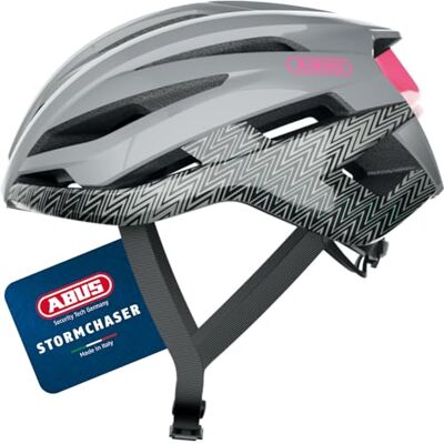 ABUS Rennradhelm StormChaser Leichter und komfortabler Fahrradhelm für professionellen Radsport für Damen und Herren Grau/Rosa, Größe L ABUS Rennradhelm StormChaser Leichter und komfortabler Fahrradhelm für professionellen Radsport für Damen und Herren Grau/Rosa, Größe L