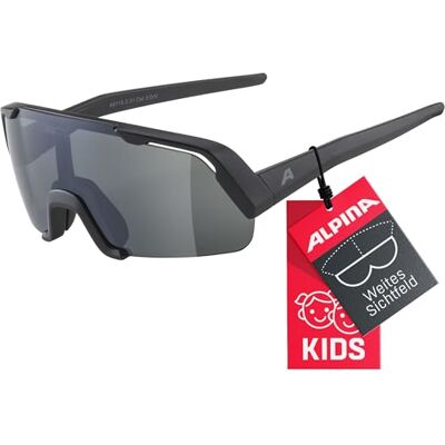 ALPINA ROCKET YOUTH Verspiegelte und Bruchsichere Sport- & Fahrradbrille Mit 100% UV-Schutz Für Kinder, black matt, One Size ALPINA ROCKET YOUTH Verspiegelte und Bruchsichere Sport- & Fahrradbrille Mit 100% UV-Schutz Für Kinder, black matt, One Size