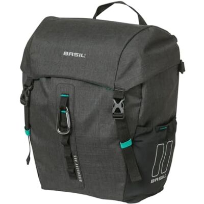 Basil Fahrrad Einzeltasche M MIK Hooks – 9L – Polyester – Außentaschen – Abnehmbarer Schultergurt – Regenschutz – Karabinerhaken – Reflektierend – Schwarz Meliert Basil Fahrrad Einzeltasche M MIK Hooks – 9L – Polyester – Außentaschen – Abnehmbarer Schultergurt – Regenschutz – Karabinerhaken – Reflektierend – Schwarz Meliert