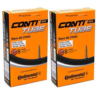 Continental Zwei Stück Unisex's 181781 Schlauch, schwarz, 20/25-622/630 Continental Zwei Stück Unisex's 181781 Schlauch, schwarz, 20/25-622/630