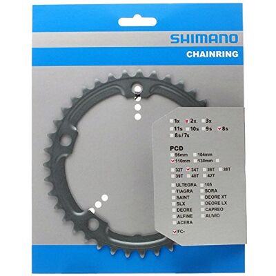 Shimano Spares FC-2350 Kettenblatt, 34T, Silber Shimano Spares FC-2350 Kettenblatt, 34T, Silber
