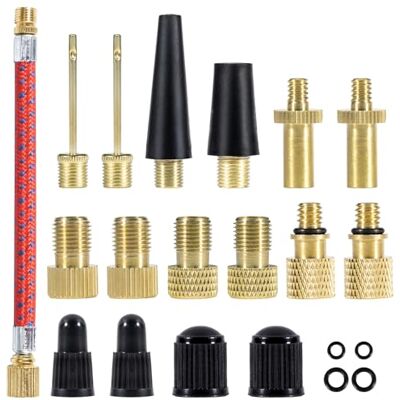 Carehabi Fahrradventil Adapter Set 21 PCS Französisches Ventil Adapter Französisches Ventil mit Kugelnadeln Konusadapter Dichtungen Ventilkappen Pumpenadapter für Luftpumpe Kompressor Fahrradpumpe Carehabi Fahrradventil Adapter Set 21 PCS Französisches Ventil Adapter Französisches Ventil mit Kugelnadeln Konusadapter Dichtungen Ventilkappen Pumpenadapter für Luftpumpe Kompressor Fahrradpumpe