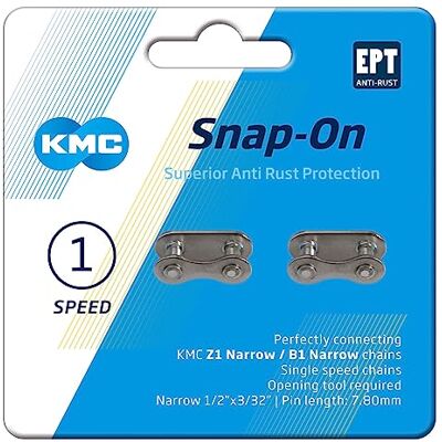 KMC Unisex – Erwachsene Snap-On Verschlussglied Narrow EPT Fahrradkette, schwarz, 1size KMC Unisex – Erwachsene Snap-On Verschlussglied Narrow EPT Fahrradkette, schwarz, 1size