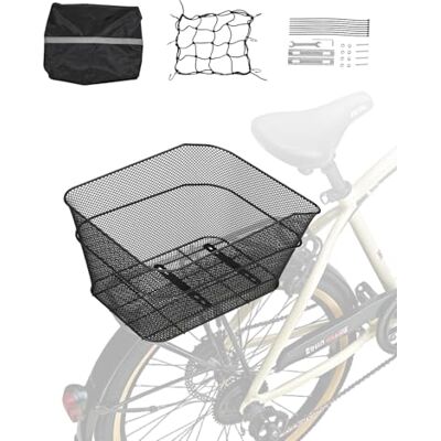 VEVOR Fahrradkorb Hinten 39x31x21 cm, Drahtgeflecht-Hinterradkorb mit Gepäcknetz & Abdeckung, Gepäckträgerkorb, passt auf die meisten Fahrradgepäckträger, Montagewerkzeug im Lieferumfang enthalten VEVOR Fahrradkorb Hinten 39x31x21 cm, Drahtgeflecht-Hinterradkorb mit Gepäcknetz & Abdeckung, Gepäckträgerkorb, passt auf die meisten Fahrradgepäckträger, Montagewerkzeug im Lieferumfang enthalten