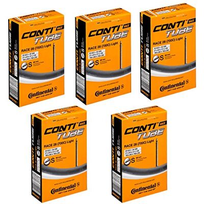 Continental Race 28 (700c) x 20-25c Bike Inner Tubes (PACK OF 5) 80mm Long Presta Valve, Schwarz Continental Race 28 (700c) x 20-25c Bike Inner Tubes (PACK OF 5) 80mm Long Presta Valve, Schwarz