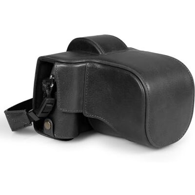 MegaGear Kameratasche aus echtem Leder für Fujifilm X-T50 (16–50 mm und 18–55 mm) – stilvoll und schützend (Schwarz) MegaGear Kameratasche aus echtem Leder für Fujifilm X-T50 (16–50 mm und 18–55 mm) – stilvoll und schützend (Schwarz)