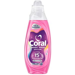 Coral Magic Wash Quick & Care Waschmittel Color Protection Flüssigwaschmittel für 15 Minuten Kurzwäsche mit PRO-S Technologie 21 WL Coral Magic Wash Quick & Care Waschmittel Color Protection Flüssigwaschmittel für 15 Minuten Kurzwäsche mit PRO-S Technologie 21 WL