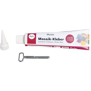 Rayher Mosaikkleber, Tube 80 ml, mit Tubenschlüssel, transparent, frostunempfindlich, wasserfest, Spezialkleber für Mosaiksteine, 3338500 Rayher Mosaikkleber, Tube 80 ml, mit Tubenschlüssel, transparent, frostunempfindlich, wasserfest, Spezialkleber für Mosaiksteine, 3338500