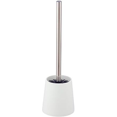 WENKO WC-Garnitur Mod Sortino freistehende Toilettenbürste Silikon selbstreinigend mit Edelstahl-Stiel austauschbarer schwarzer Bürstenkopf Ø 7.5 cm Maße Ø 10.5 x 37 cm Weiß WENKO WC-Garnitur Mod Sortino freistehende Toilettenbürste Silikon selbstreinigend mit Edelstahl-Stiel austauschbarer schwarzer Bürstenkopf Ø 7.5 cm Maße Ø 10.5 x 37 cm Weiß