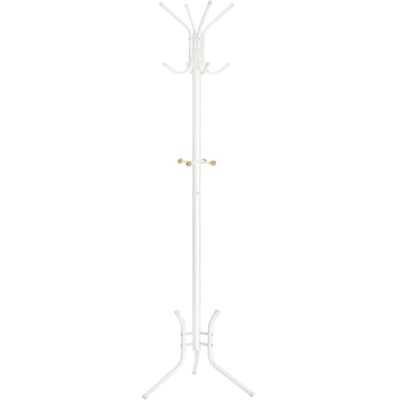 SONGMICS Garderobenständer aus Metall, stabiler Kleiderständer, Garderobe, für Kleidung, Taschen und Hüte, Höhe 178 cm, mit 12 Haken, perlweiß RCR017W01 SONGMICS Garderobenständer aus Metall, stabiler Kleiderständer, Garderobe, für Kleidung, Taschen und Hüte, Höhe 178 cm, mit 12 Haken, perlweiß RCR017W01