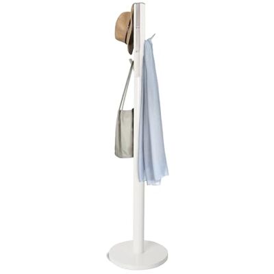 Umbra Flapper Garderobenständer mit 9 umklappbaren Haken, Kleiderhaken, Regenschirmhalter und Hutständer, ideal für den Eingangsbereich, Weiss Umbra Flapper Garderobenständer mit 9 umklappbaren Haken, Kleiderhaken, Regenschirmhalter und Hutständer, ideal für den Eingangsbereich, Weiss