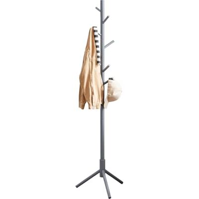 VASAGLE Garderobenständer, Kleiderständer aus Massivholz, Garderobe in Baumform, 8 Haken, 3 verstellbare Höhen, für Kleidung Hut Tasche, Wohnzimmer Schlafzimmer Büro, grau RCR04GY VASAGLE Garderobenständer, Kleiderständer aus Massivholz, Garderobe in Baumform, 8 Haken, 3 verstellbare Höhen, für Kleidung Hut Tasche, Wohnzimmer Schlafzimmer Büro, grau RCR04GY