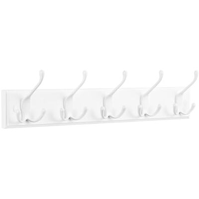 SONGMICS Wandgarderobe, Garderobenleiste, 5 Dreifach-Haken aus Metall, Hakenleiste für Kleidung, Taschen, für Flur Schlafzimmer Wohnzimmer, vormontiert, wolkenweiß LHR305W01 SONGMICS Wandgarderobe, Garderobenleiste, 5 Dreifach-Haken aus Metall, Hakenleiste für Kleidung, Taschen, für Flur Schlafzimmer Wohnzimmer, vormontiert, wolkenweiß LHR305W01