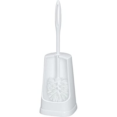 WENKO WC-Garnitur Simple, Toilettenbürste mit Halter, aus Kunststoff, WC-Bürste mit weißem Bürstenkopf, 12 x 40,5 x 12 cm, Weiß WENKO WC-Garnitur Simple, Toilettenbürste mit Halter, aus Kunststoff, WC-Bürste mit weißem Bürstenkopf, 12 x 40,5 x 12 cm, Weiß