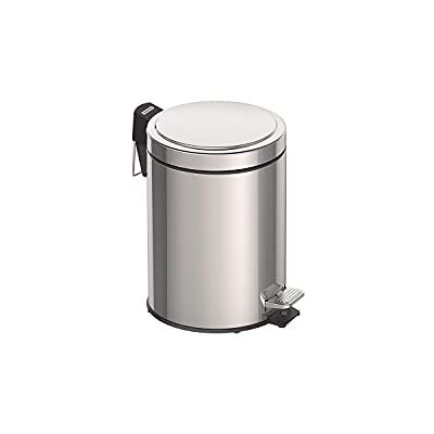 Tramontina Tretmülleimer Edelstahl, 5 l, rostfrei, Abfalleimer Kosmetikeimer für Bad, Küche, Büro, Diele Tramontina Tretmülleimer Edelstahl, 5 l, rostfrei, Abfalleimer Kosmetikeimer für Bad, Küche, Büro, Diele