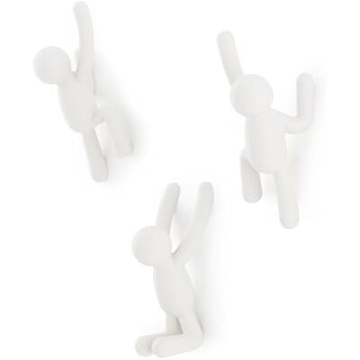 Umbra Buddy Haken Dekorative Wandhaken Garderobe für Jacken, Schals, Taschen, Rucksäcke, Handtücher und Mehr, 3er-Set, Weiss Umbra Buddy Haken Dekorative Wandhaken Garderobe für Jacken, Schals, Taschen, Rucksäcke, Handtücher und Mehr, 3er-Set, Weiss