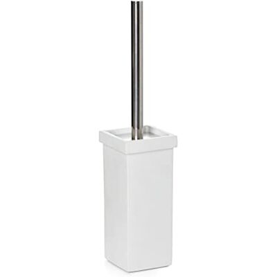 TATAY Klobürste Polyresin Toilettenbürste Dekoratives Design für Bad Funktional und Elegant 7,5 x 7,5 x 35 cm Kollektion Iconik Weiß TATAY Klobürste Polyresin Toilettenbürste Dekoratives Design für Bad Funktional und Elegant 7,5 x 7,5 x 35 cm Kollektion Iconik Weiß