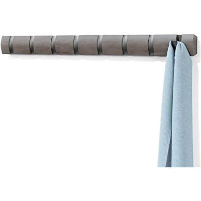Umbra Flip 8 Garderobenhaken Moderne, Schlichte und Platzsparende Garderobenleiste mit 8 Beweglichen Haken für Jacken, Mäntel, Schals, Handtaschen und Mehr, Grau/Zinnfarben Umbra Flip 8 Garderobenhaken Moderne, Schlichte und Platzsparende Garderobenleiste mit 8 Beweglichen Haken für Jacken, Mäntel, Schals, Handtaschen und Mehr, Grau/Zinnfarben