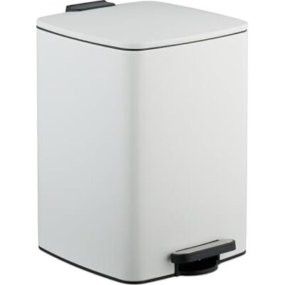 Relaxdays Mülleimer Küche, 20 Liter, entnehmbarer Inneneimer, Fußpedal, mit Müllbeutel, Tretmülleimer, Eisen, weiß Relaxdays Mülleimer Küche, 20 Liter, entnehmbarer Inneneimer, Fußpedal, mit Müllbeutel, Tretmülleimer, Eisen, weiß