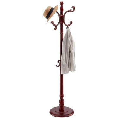 VEVOR Garderobenständer aus Holz, 420 x 420 x 1760 mm, Kleiderständer mit stabilem Sockel und 11 Haken, Jackenständer für Flur, Schlafzimmer, Wohnzimmer, Haltestange für Mäntel, Hüte, Taschen VEVOR Garderobenständer aus Holz, 420 x 420 x 1760 mm, Kleiderständer mit stabilem Sockel und 11 Haken, Jackenständer für Flur, Schlafzimmer, Wohnzimmer, Haltestange für Mäntel, Hüte, Taschen