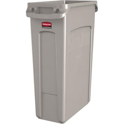 Rubbermaid Commercial Products Slim Jim Behälter mit Luftkanälen Mülleimer aus Kunststoff für Küche und Büro 87 l, Beige Rubbermaid Commercial Products Slim Jim Behälter mit Luftkanälen Mülleimer aus Kunststoff für Küche und Büro 87 l, Beige