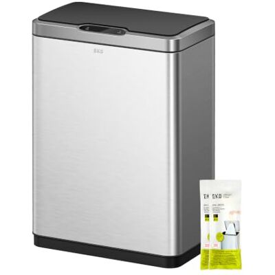 EKO Sensor Mülleimer 2 Fächer, 2 x 20L, elektrischer Recycling-Mülleimer 2 Kunststoff-Inneneimer, Soft-Close, fingerabdruckfreier Edelstahl, Automatischer Küchen-Abfalleimer mit Probemüllbeuteln EKO Sensor Mülleimer 2 Fächer, 2 x 20L, elektrischer Recycling-Mülleimer 2 Kunststoff-Inneneimer, Soft-Close, fingerabdruckfreier Edelstahl, Automatischer Küchen-Abfalleimer mit Probemüllbeuteln