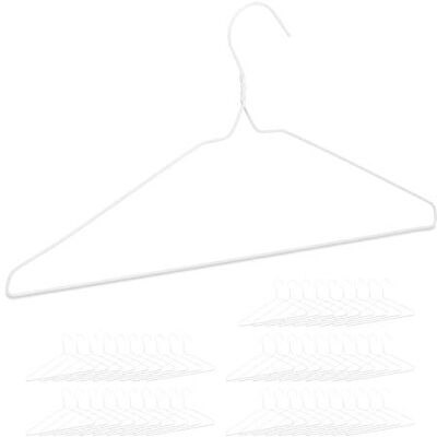Relaxdays Drahtbügel, 50er Set, für leichte Kleidung, platzsparende Draht Kleiderbügel, Steg für Hosen und Röcke, weiß Relaxdays Drahtbügel, 50er Set, für leichte Kleidung, platzsparende Draht Kleiderbügel, Steg für Hosen und Röcke, weiß