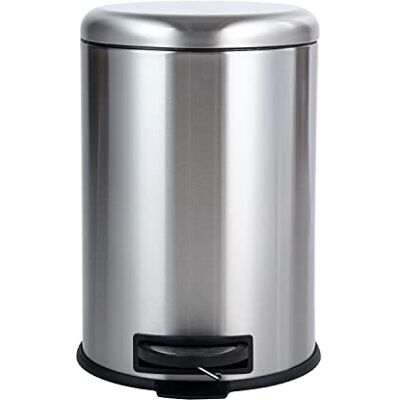Amazon Basics – Runder Mülleimer, Edelstahl, 20L Amazon Basics – Runder Mülleimer, Edelstahl, 20L
