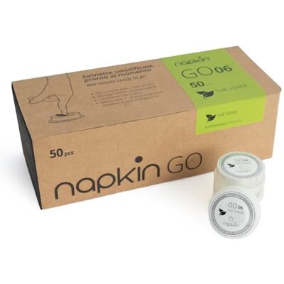 NAPKIN Go NPKGO00612 Green Tea Reinigungstücher Kapsel, Viskose, Weiß, 12er Pack NAPKIN Go NPKGO00612 Green Tea Reinigungstücher Kapsel, Viskose, Weiß, 12er Pack