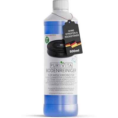 Purivita ® Wischroboter Bodenreiniger Reinigungsmittel Konzentrat, 500ml Streifenfrei, schnell trocknend und ergiebig, auch für Nasssauger, Saugwischer und Waschsauger Purivita ® Wischroboter Bodenreiniger Reinigungsmittel Konzentrat, 500ml Streifenfrei, schnell trocknend und ergiebig, auch für Nasssauger, Saugwischer und Waschsauger