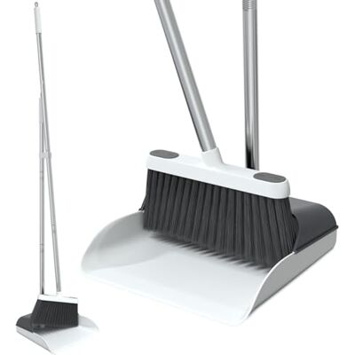 TreeLen Besen mit Kehrschaufel-Kombinations-Set Indoor, 50" Langer Griffbesen, stehende Kehrschaufel für Haushalt, Lobby, Küche, Büro, Außenbereich und Bodenreinigung TreeLen Besen mit Kehrschaufel-Kombinations-Set Indoor, 50" Langer Griffbesen, stehende Kehrschaufel für Haushalt, Lobby, Küche, Büro, Außenbereich und Bodenreinigung