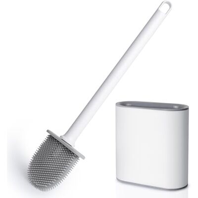 AiQInu Klobürste, Tiefenreiniger Silikon-Toilettenbürste mit Rutschfestem Langem Kunststoffgriff und Flexiblen Borsten, Wand-WC Bürste mit Lüftungsschlitzen für die Toilette AiQInu Klobürste, Tiefenreiniger Silikon-Toilettenbürste mit Rutschfestem Langem Kunststoffgriff und Flexiblen Borsten, Wand-WC Bürste mit Lüftungsschlitzen für die Toilette