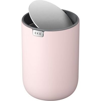 EKO Mini Tischmülleimer mit Schwingdeckel, 1,5 Liter Kosmetikeimer, kleiner Schreibtisch-Mülleimer, runder Tischabfalleimer für Büro, Bad, Schreibtisch, Schlafzimmer, Niedlicher Papierkorb(Rosa) EKO Mini Tischmülleimer mit Schwingdeckel, 1,5 Liter Kosmetikeimer, kleiner Schreibtisch-Mülleimer, runder Tischabfalleimer für Büro, Bad, Schreibtisch, Schlafzimmer, Niedlicher Papierkorb(Rosa)
