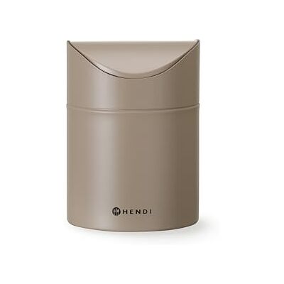 HENDI Tischabfalleimer, mit Schwingdeckel, Tischmülleimer, Kleiner Mülleimer, Abfalleimer, Küchenabfalleimer, Küchenmülleimer, 1,2L, ø120x(H) 165mm, Metall, beige HENDI Tischabfalleimer, mit Schwingdeckel, Tischmülleimer, Kleiner Mülleimer, Abfalleimer, Küchenabfalleimer, Küchenmülleimer, 1,2L, ø120x(H) 165mm, Metall, beige