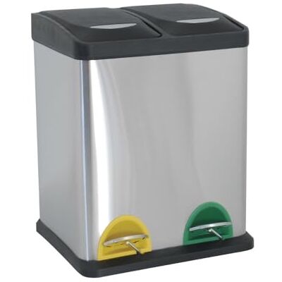MSV Mülleimer Mülltrennsystem 16 L (2x8 Liter) mit Inneneimer große Abfallbehälter Abfalleimer Treteimer Edelstahl, Silver MSV Mülleimer Mülltrennsystem 16 L (2x8 Liter) mit Inneneimer große Abfallbehälter Abfalleimer Treteimer Edelstahl, Silver