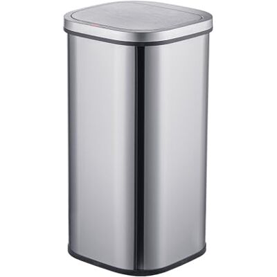 Relaxdays Mülleimer mit Sensor, 30 Liter, elektrischer Deckel, Müllbeutelhalter, Edelstahl, Abfalleimer Küche, Silber Relaxdays Mülleimer mit Sensor, 30 Liter, elektrischer Deckel, Müllbeutelhalter, Edelstahl, Abfalleimer Küche, Silber