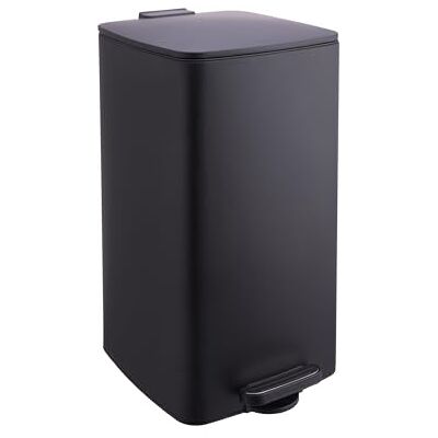 Relaxdays Mülleimer Küche, 30 Liter, Absenkautomatik, entnehmbarer Inneneimer, Mattes Metall, eckiger Treteimer, schwarz Relaxdays Mülleimer Küche, 30 Liter, Absenkautomatik, entnehmbarer Inneneimer, Mattes Metall, eckiger Treteimer, schwarz