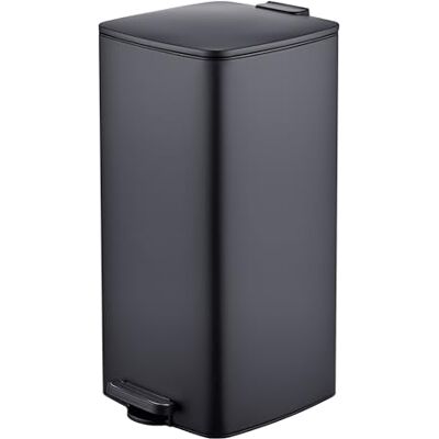 Relaxdays Mülleimer Küche, 30 Liter, Absenkautomatik, schwarz entnehmbarer Inneneimer, mattes Metall, eckiger Treteimer Relaxdays Mülleimer Küche, 30 Liter, Absenkautomatik, schwarz entnehmbarer Inneneimer, mattes Metall, eckiger Treteimer