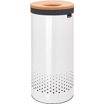 Brabantia Wäschekorb Quick-Drop-Öffnung Perfekt sitzenden Baumwollwäschesack Korrosionsfrei Mit Belüftungslöcher Korkdeckel Wäschesammler Weiss 35 L Brabantia Wäschekorb Quick-Drop-Öffnung Perfekt sitzenden Baumwollwäschesack Korrosionsfrei Mit Belüftungslöcher Korkdeckel Wäschesammler Weiss 35 L