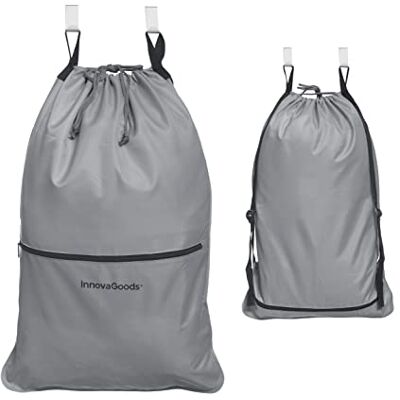 InnovaGoods Wäscherucksack Clepac, Großes Fassungsvermögen, Wasser- und Schmutzabweisend, Vielseitig Einsetzbar, Mit Aufhängehaken, Grau, Grande, Polyester InnovaGoods Wäscherucksack Clepac, Großes Fassungsvermögen, Wasser- und Schmutzabweisend, Vielseitig Einsetzbar, Mit Aufhängehaken, Grau, Grande, Polyester