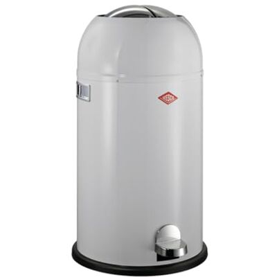 WESCO Kickmaster Abfallsammler in der Farbe grau, pulverbeschichtetes Stahlblech, eingebauter Dämpfer, 33 Liter Volumen, großer Einwurf WESCO Kickmaster Abfallsammler in der Farbe grau, pulverbeschichtetes Stahlblech, eingebauter Dämpfer, 33 Liter Volumen, großer Einwurf