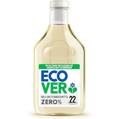 ECOVER Non-Bio ZERO Woll- und Feinwaschmittel, Flüssigwaschmittel, Feinwaschmittel für Allergiker und empfindliche Babyhaut, 22 Ladungen, 1L ECOVER Non-Bio ZERO Woll- und Feinwaschmittel, Flüssigwaschmittel, Feinwaschmittel für Allergiker und empfindliche Babyhaut, 22 Ladungen, 1L