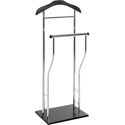 HAKU Herrendiener chrom Schlafzimmer schwarz stiller Diener MDF, Metall Maße: B 45 x H 110 x T 30 cm, Style: Modern HAKU Herrendiener chrom Schlafzimmer schwarz stiller Diener MDF, Metall Maße: B 45 x H 110 x T 30 cm, Style: Modern