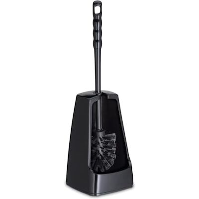 kela Klobürste mit Behälter halbseitig geöffnet, 38 cm, Toilettenbürste, WC Bürstengarnitur Levin, schwarz kela Klobürste mit Behälter halbseitig geöffnet, 38 cm, Toilettenbürste, WC Bürstengarnitur Levin, schwarz