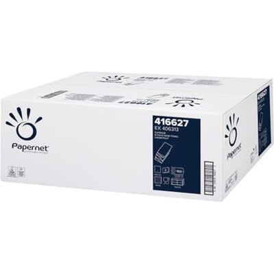 Papernet W-Falz Papierhandtücher 416627, Reiner Zellstoff Weiß, 3.000 Einweg-Falthandtücher, 2-lagig, offene Abmessungen 32x22cm, Made in Germany Papernet W-Falz Papierhandtücher 416627, Reiner Zellstoff Weiß, 3.000 Einweg-Falthandtücher, 2-lagig, offene Abmessungen 32x22cm, Made in Germany