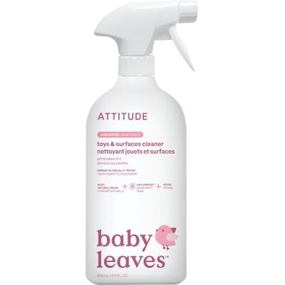 ATTITUDE Toy and Surface Cleaner, EWG Verified Multi-Surface Products, Vegan, Naturally Derived Multipurpose Cleaning Spray, Unscented, 800 mL ATTITUDE Toy and Surface Cleaner, EWG Verified Multi-Surface Products, Vegan, Naturally Derived Multipurpose Cleaning Spray, Unscented, 800 mL