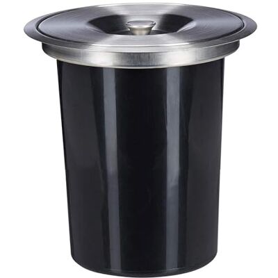 WELL HOME MOBILIARIO & DECORACIÓN WELL HOME Mülleimer für Arbeitsplatten, mit Deckel aus Edelstahl, 5 l, Schwarz WELL HOME MOBILIARIO & DECORACIÓN WELL HOME Mülleimer für Arbeitsplatten, mit Deckel aus Edelstahl, 5 l, Schwarz