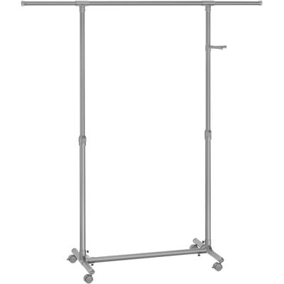 SONGMICS Kleiderständer auf Rollen, Kleiderstange, höhenverstellbar zwischen 97 und 165 cm, ausziehbare Garderobenstange, Garderobenständer, seitliche Haken für Accessoires, taubengrau LLR001G01 SONGMICS Kleiderständer auf Rollen, Kleiderstange, höhenverstellbar zwischen 97 und 165 cm, ausziehbare Garderobenstange, Garderobenständer, seitliche Haken für Accessoires, taubengrau LLR001G01