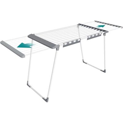 SONGMICS Wäscheständer, Standtrockner, ausziehbare Flügel, Flügelwäscheständer, 22 m Trockenfläche, Flügelwäschetrockner mit Sockenhalter, klappbar, perlweiß-Taubengrau LLR522WK01 SONGMICS Wäscheständer, Standtrockner, ausziehbare Flügel, Flügelwäscheständer, 22 m Trockenfläche, Flügelwäschetrockner mit Sockenhalter, klappbar, perlweiß-Taubengrau LLR522WK01